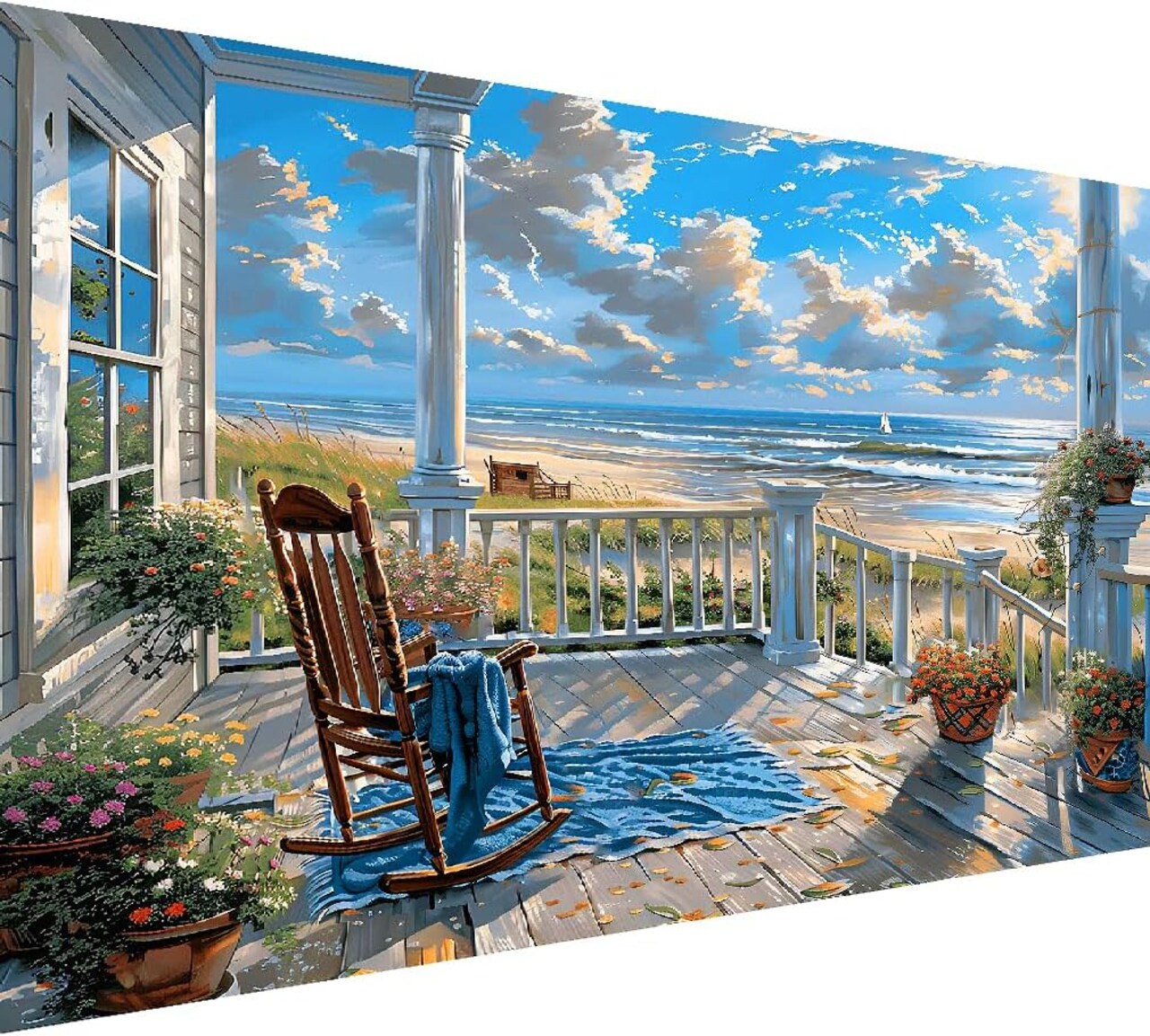 5D Large Size Landscape Diamond Painting Kits for Adults, Beach Diamond Art Kits for Adults
